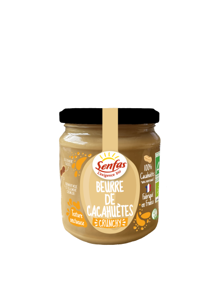 Beurre de cacahuètes crunchy bio - 1