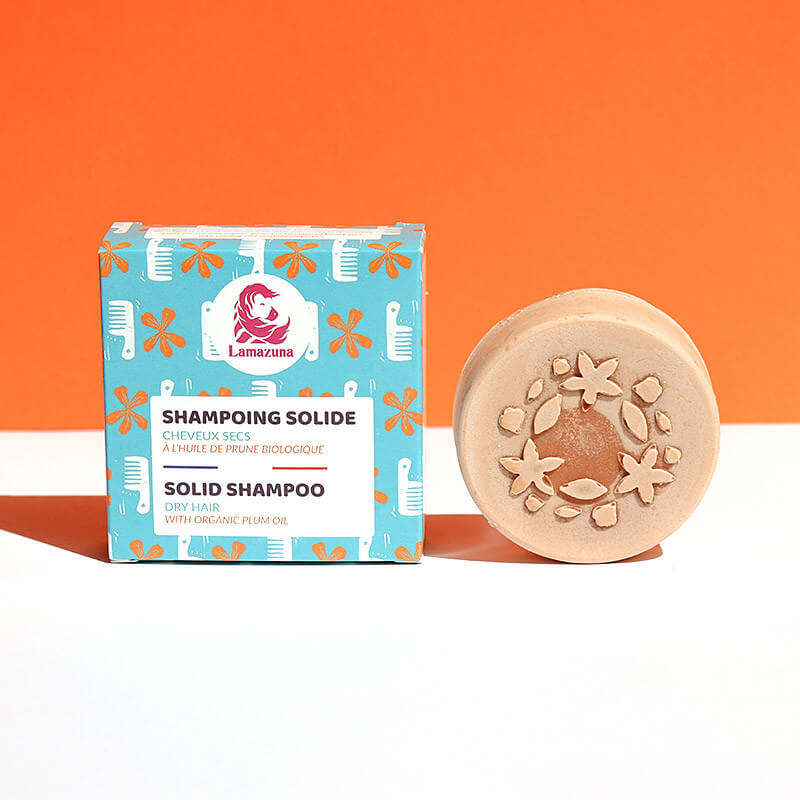 Lamazuna -- Shampoing solide pour cheveux secs, huile de prune - 70 ml