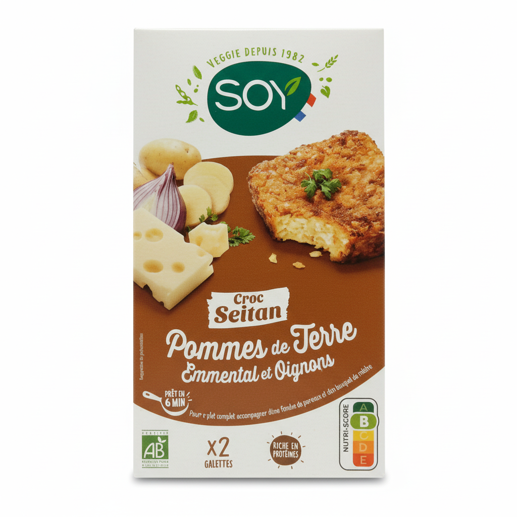 Croc' seitan emmental/pommes de terre