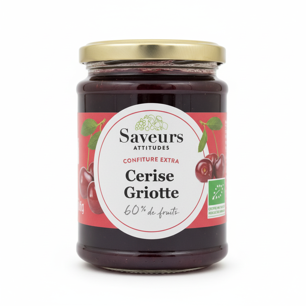 SAVEURS ATTITUDES -- Confiture extra de cerise grio