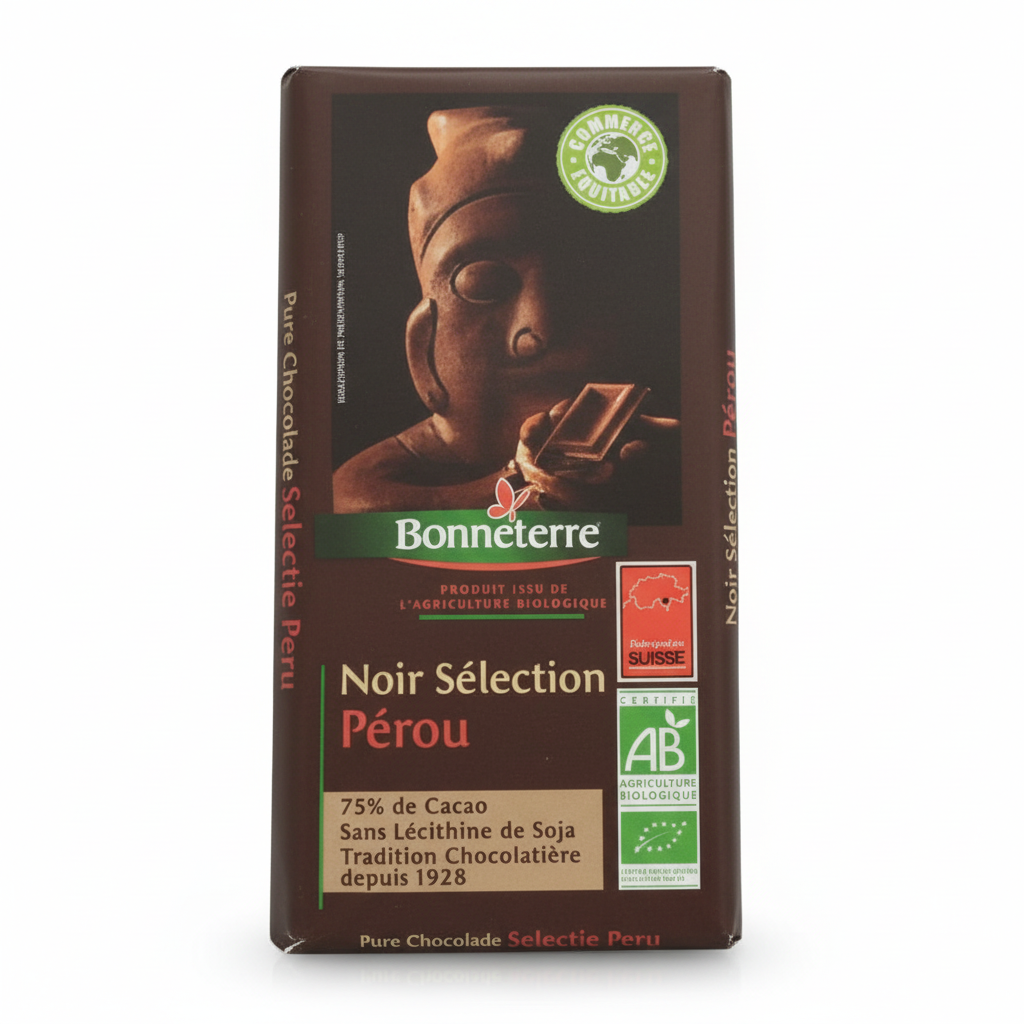 Chocolat noir perou 75% 80g