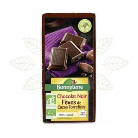 Choco. noir feves de cacao torrefiees
