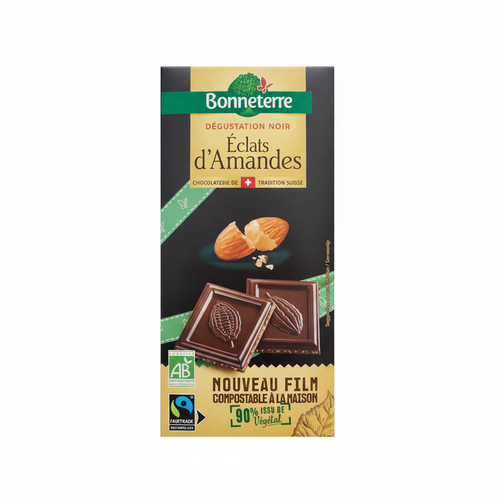Chocolat noir eclat amande - 90g