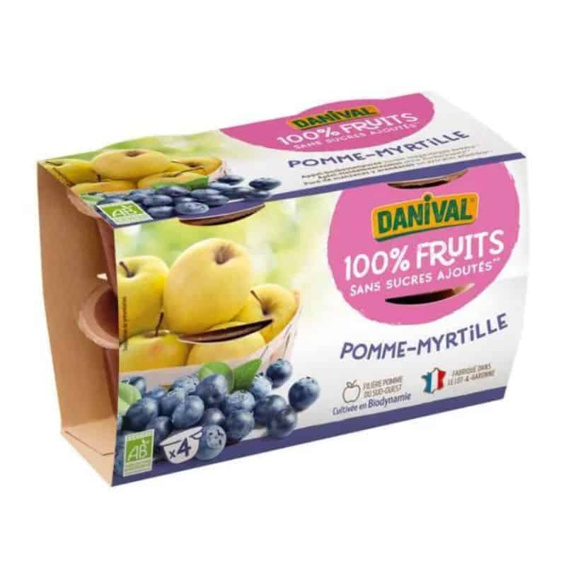 Dessert de fruits pomme myrtille 4x100gr