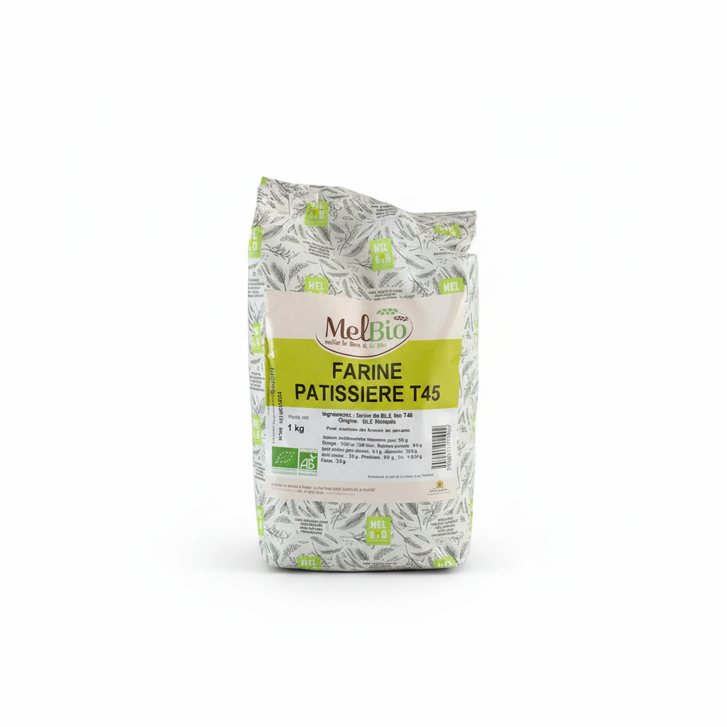 MELBIO -- Farine ble t45 patissiere 1kg