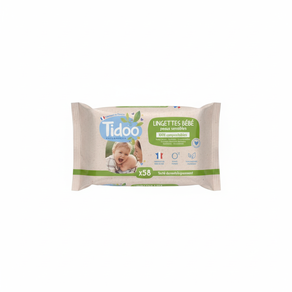 TIDOO BABY CARE -- Lingette bebe compostable au calendula