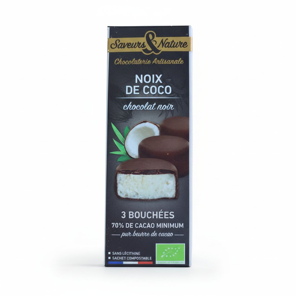 Bouchées noix de coco chocolat noir