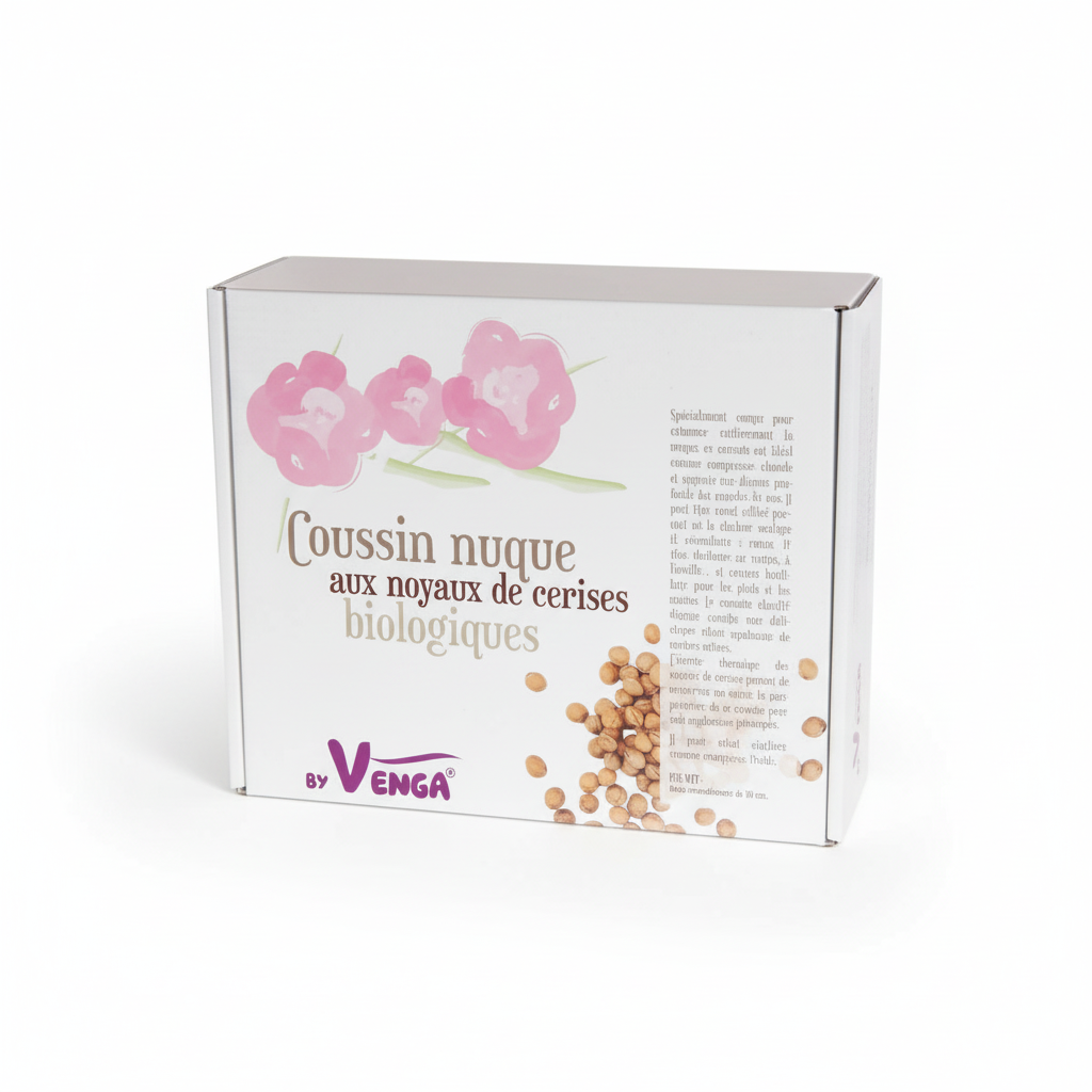 BY VENGA -- Coussin nuque noyaux cerises