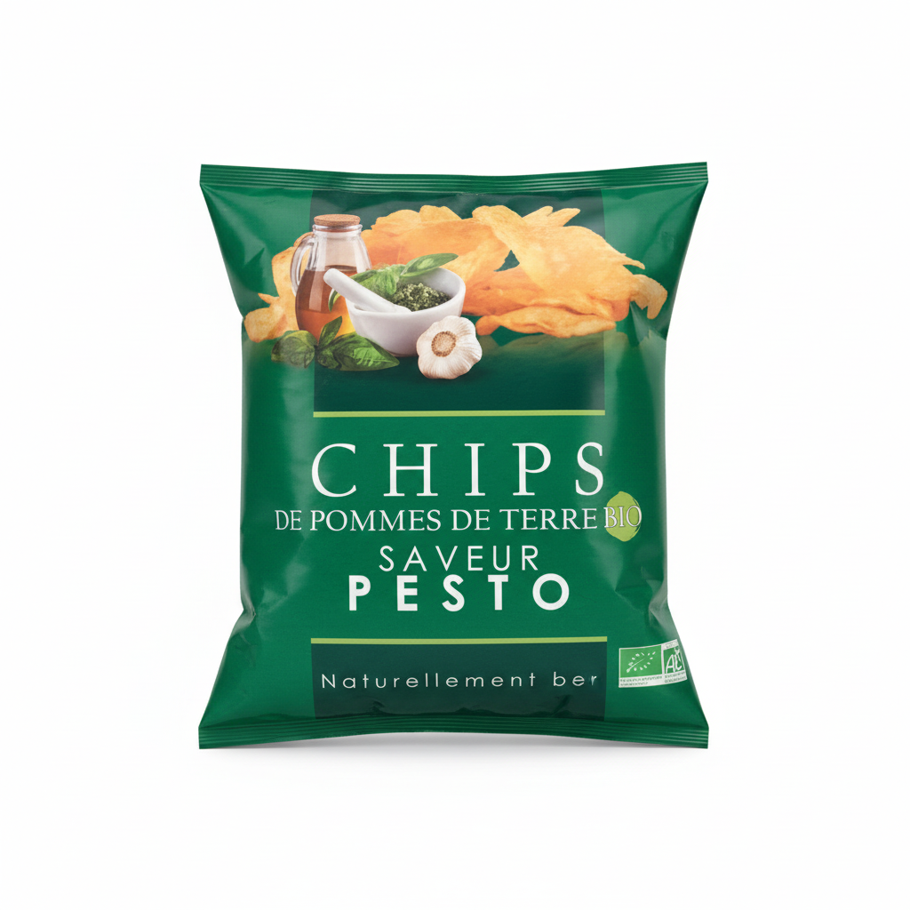 Chips de pomme de terre au pesto