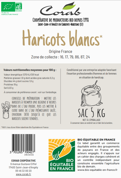 Haricots blancs lingots bio - 2