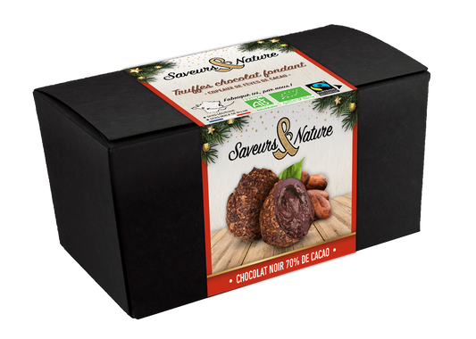 Saveurs & Nature -- Truffes chocolat fondant et copeaux de fèves de cacao bio - 140 g