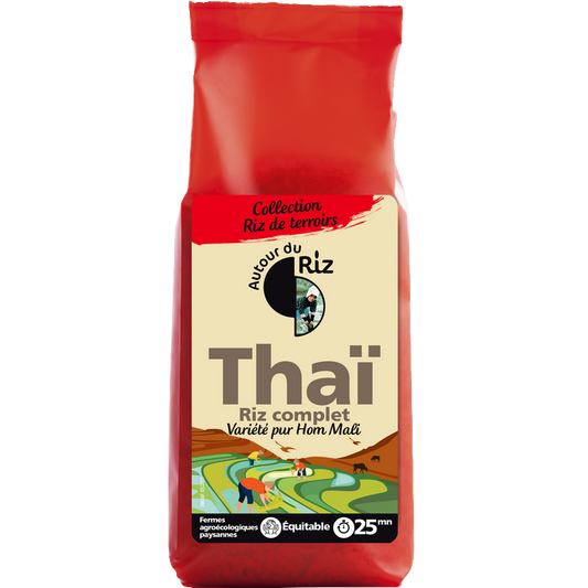 Autour Du Riz -- Riz thaï complet bio sans gluten équitable (origine Thaïlande) - 500 g